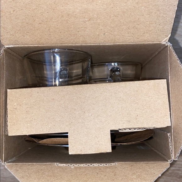 Nespresso View Collection Glass Expresso Cups Stainless Steel Saucers - Picture 4 of 7